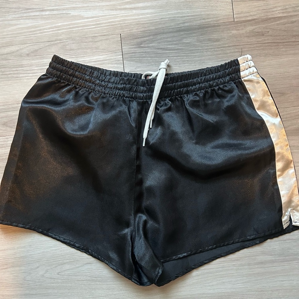 BDG Black and Silver Satin Women's Shorts